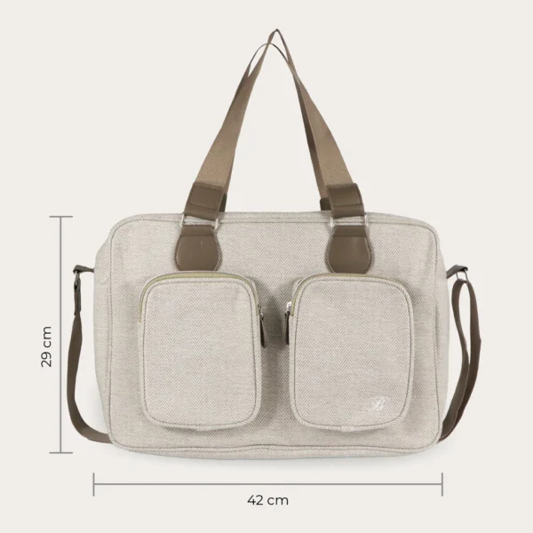 Deluxe Changing Bag - Oatmeal Herringbone