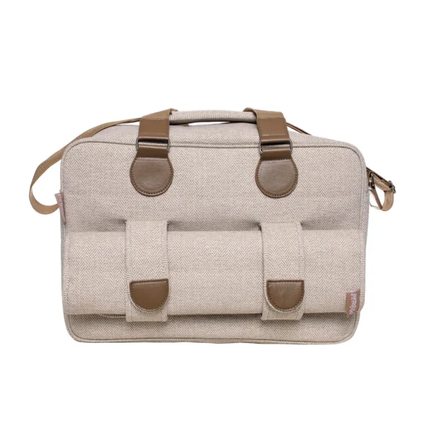 Deluxe Changing Bag - Oatmeal Herringbone