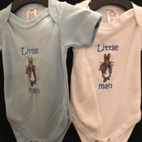 Peter Rabbit Little Man Body Suit- White