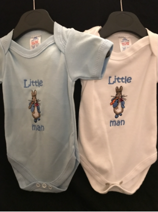 Peter Rabbit Little Man Body Suit- White