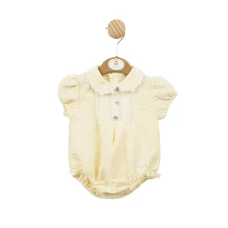 Mintini Baby Lemon Crinkle Romper