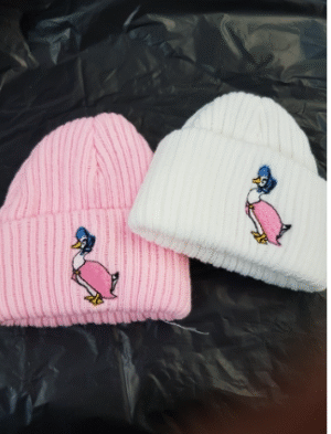 Winter Beanie Hat- Duck- White