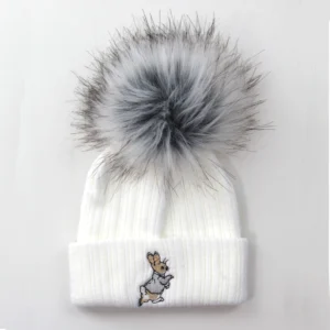 Baby Girls Rabbit Pom Hat - Pink- 0-3m (copy)