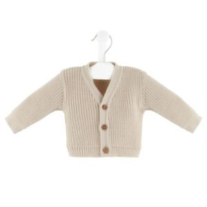 Dandelion Taupe Ribbed Knitted Cardigan