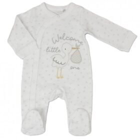 'welcome Little One' Cotton Sleepsuit