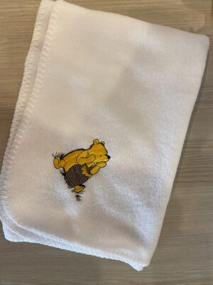 Baby Blanket- Peter Rabbit- White With Pink Rabbit Embroidery (copy)