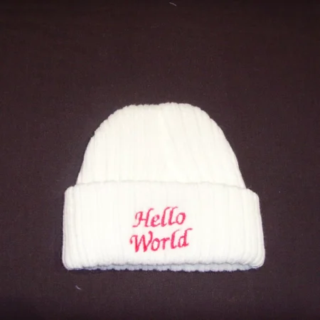 Hello World Winter Beanie Hat- Blue (copy)