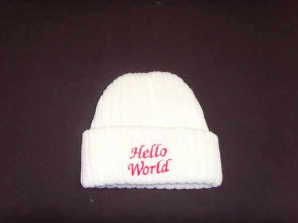 Hello World Winter Beanie Hat- Blue (copy)