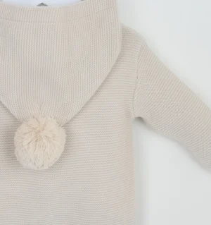 'estelle' Knitted Hooded Pramsuit- Natural