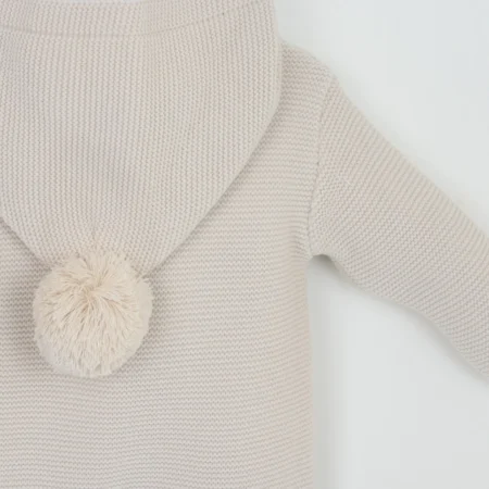 'estelle' Knitted Hooded Pramsuit- Natural