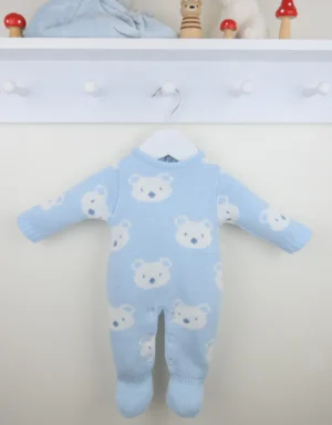 Blue & White 'benny' Teddy Romper