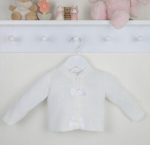 Pex White Double Bow Cardigan