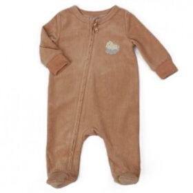 Baby Unisex Velour Zipped Sleepsuit