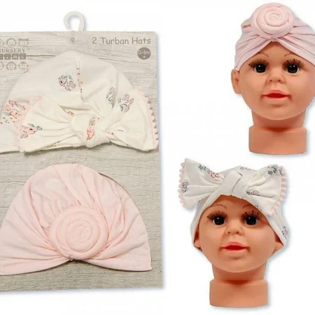 Baby Turban Hats - Pack Of Two (onesize:0-6m)