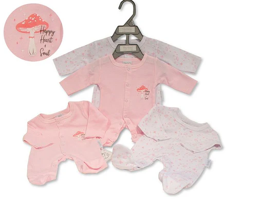 Premature Girls Sleepsuit 2pk