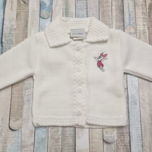 White Piglet Button Cardigan