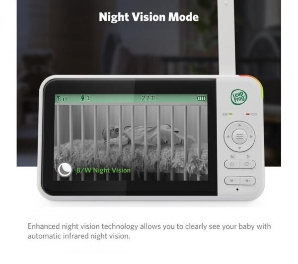 Leapfrog Lf2415hd 5' Video Baby Monitor With Night Light - White