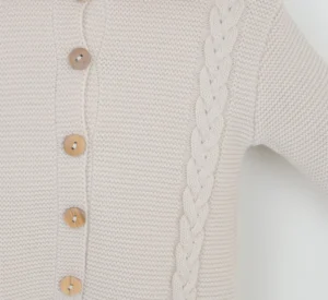 Natural 'archie' Knitted Hooded Pramsuit