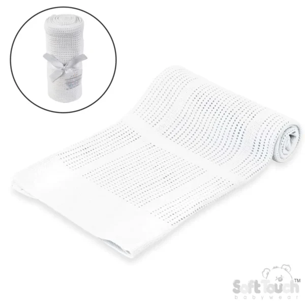 Cotton Cellular Blanket - White (70x90cm)