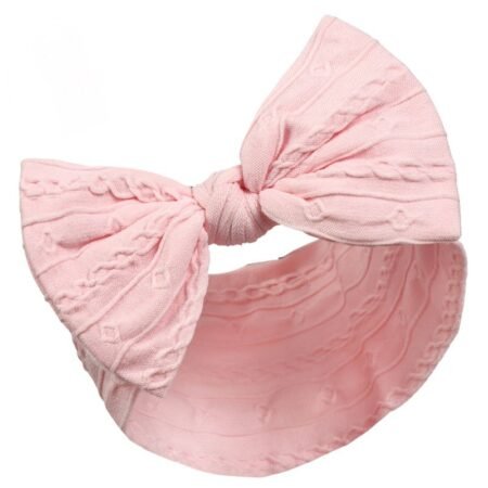 Pink Cable Headband W/bow