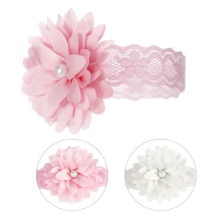 Lace Headband W/flower & Pearl