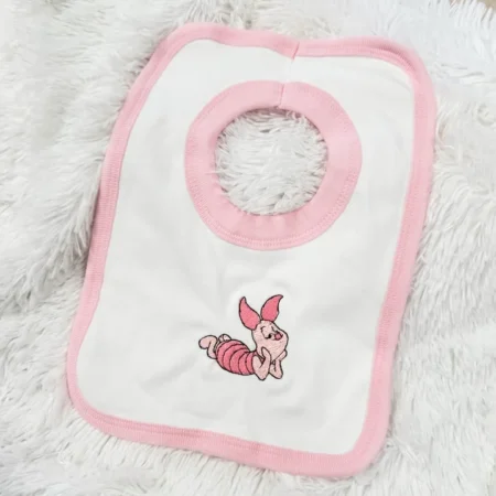 Piglet White & Pink Cotton Bib