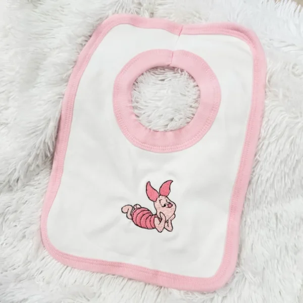 Piglet White & Pink Cotton Bib