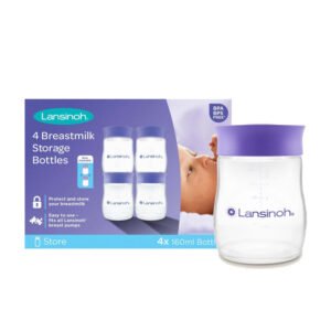 Lansinoh Plastic Milk Storage Bottles 4pk