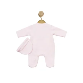 Pink Waffle Tiny Sleepsuit With Hat