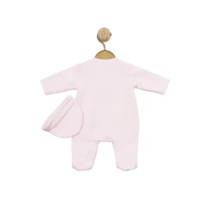 Pink Waffle Tiny Sleepsuit With Hat