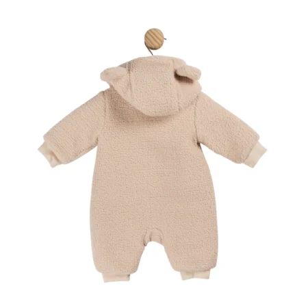 Beige Teddy Fur Hooded Onesie