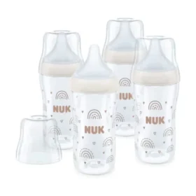 Nuk Perfect Match Silicone Bottle 260ml 3+ Months – 4pk Rainbow