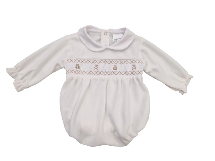 Pex Teddy Smocked Romper- Blue (copy) Pex Teddy Smocked Romper- Blue (copy)