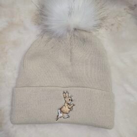 Rabbit Pom Hat- Taupe 1-3yrs