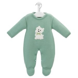 Moss Green Scotty Dog Knitted Onesie