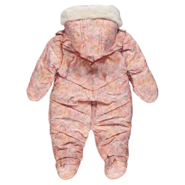 Pink Floral Print Padded Snowsuit