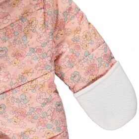 Pink Floral Print Padded Snowsuit