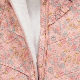 Pink Floral Print Padded Snowsuit