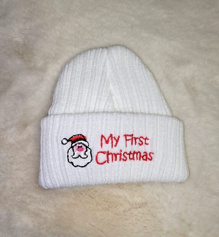 My 1st Christmas Beanie Hat-Nb-3m