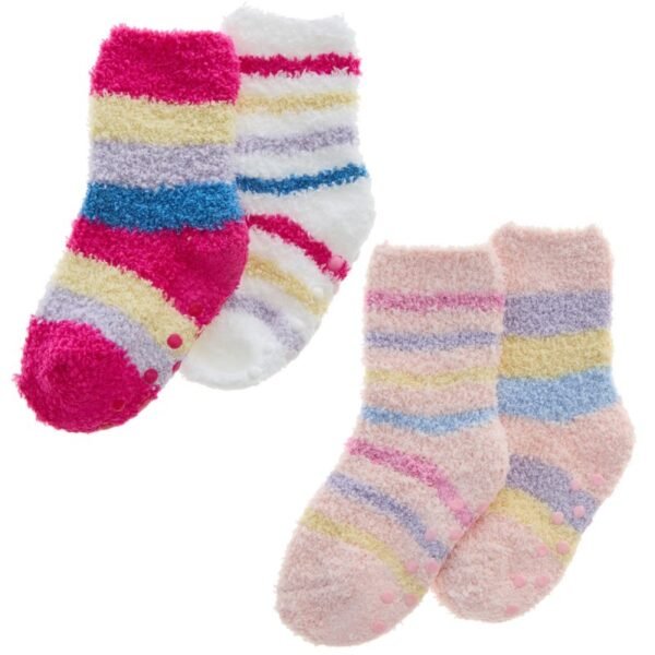 Baby Girls 2 Pack Cosy Socks With Grippers