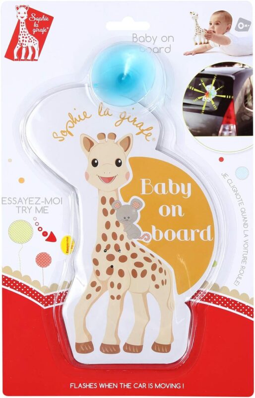 Sophie The Giraffe Flashing Baby On Board Sign