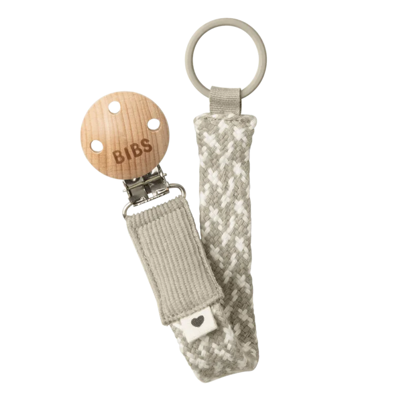 Bibs Pacifier Clip - Sand/ivory