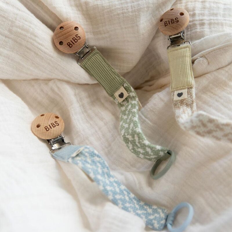 Bibs Pacifier Clip - Sand/ivory