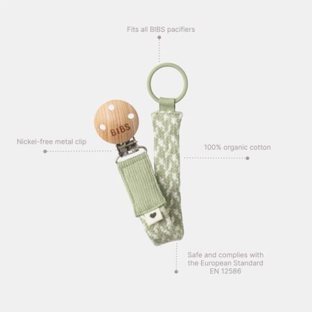 Bibs Pacifier Clip - Sand/ivory