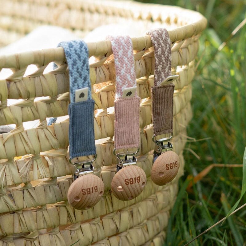 Bibs Pacifier Clip - Sand/ivory