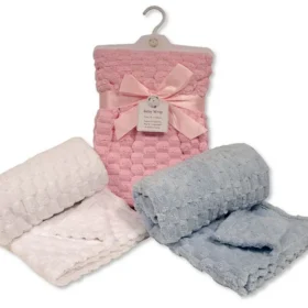 Baby Coral Fleece Wrap- Pink