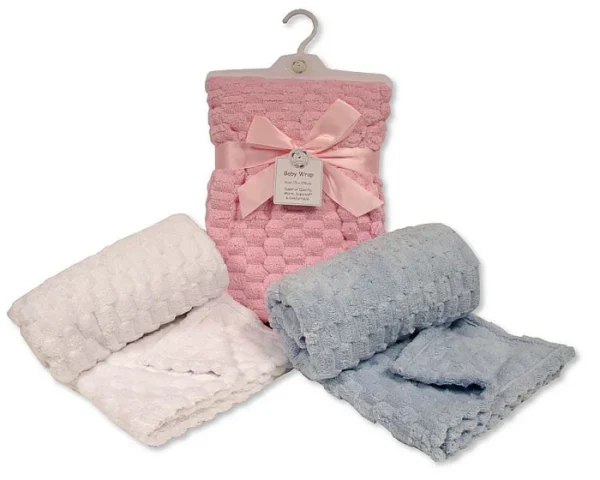 Baby Coral Fleece Wrap- Pink