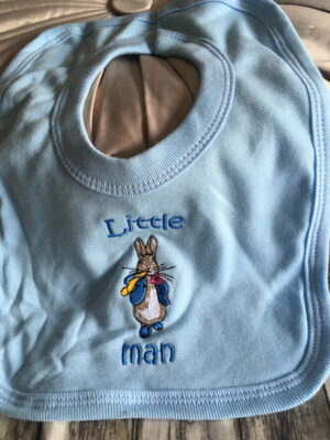 Peter Rabbit Little Man Bib- Blue