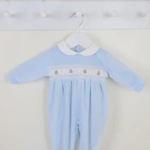 Pex Teddy Smocked Sleepsuit