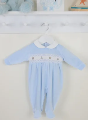Pex Teddy Smocked Sleepsuit